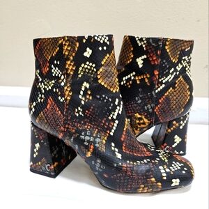Circus By Sam Edelmam Kate Women's Snake Skin Tone Block Ankle Boots Size 7.5
